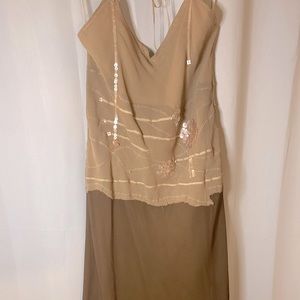 Max Studio/ Tan & Brown/ Dress/ Silk